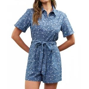 NEW SKIES ARE BLUE shelly romper in air force blue & powder blue